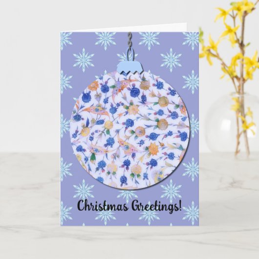 Blue Snowflakes et la carte de Noël (Fleur jaune)