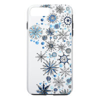 Blue Snowflakes Hoesje-Mate iPhone Case