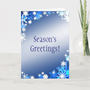 Blue Snowflakes Holiday Card Feestdagen Kaart