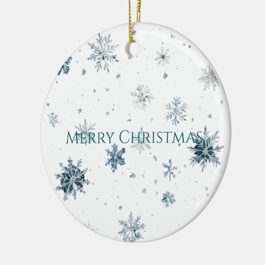 Blue Snowflakes Ice Skates Christmas Keramisch Ornament (Links)