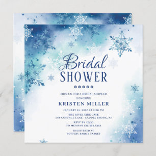 Blue Snowflakes Invitation à la douche nuptiale d'