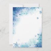 Blue Snowflakes Invitation à la douche nuptiale d' (Dos)