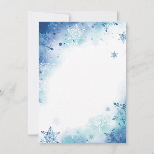 Blue Snowflakes Invitation à la douche nuptiale d' (Dos)