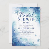 Blue Snowflakes Invitation à la douche nuptiale d' (Devant)