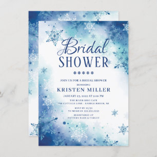 Blue Snowflakes Invitation à la douche nuptiale d'