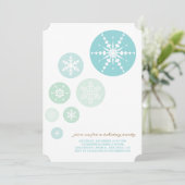 Blue Snowflakes Invitation Fête/Noël (Debout devant)