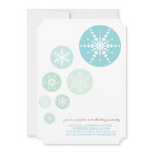 Blue Snowflakes Invitation Fête/Noël