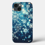 Blue Snowflakes kerst Case-Mate iPhone Case (Achterkant)