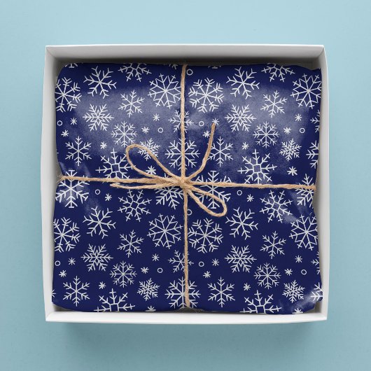 Blue Snowflakes kerstpatroon Tissuepapier