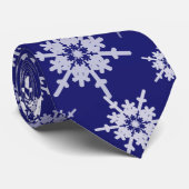 Blue Snowflakes kerstStropdas Stropdas (Opgerold)