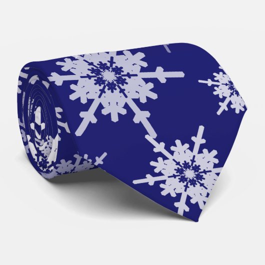 Blue Snowflakes kerstStropdas Stropdas (Opgerold)
