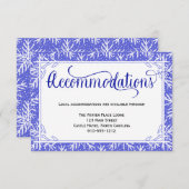 Blue Snowflakes Mariage Carte d'hébergement (Devant / Derrière)