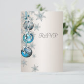 Blue Snowflakes Ornements Noël Party RSVP (Debout devant)