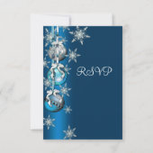 Blue Snowflakes Ornements Noël Party RSVP (Devant)