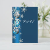 Blue Snowflakes Ornements Noël Party RSVP (Debout devant)
