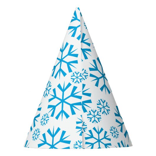 Blue Snowflakes Patroon Feesthoedjes (Achterkant)