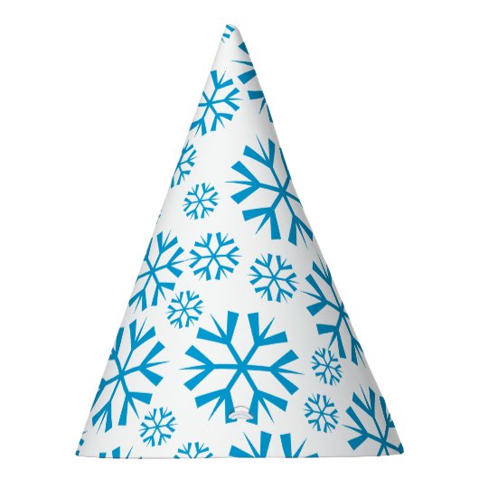 Blue Snowflakes Patroon Feesthoedjes (Rechts)