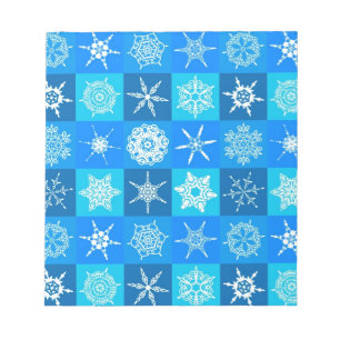 Blue Snowflakes Patroon Notitieblok