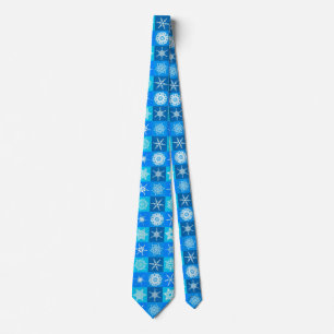 Blue Snowflakes Patroon Stropdas