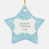 Blue Snowflakes Photo ornements (Dos)