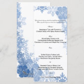 Blue Snowflakes sur le menu Mariage blanc (Devant / Derrière)