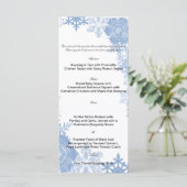 Blue Snowflakes sur le menu Mariage blanc (Debout devant)