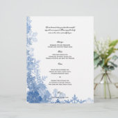 Blue Snowflakes sur le menu Mariage blanc (Debout devant)