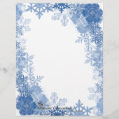 Blue Snowflakes sur le menu Mariage blanc (Dos)