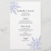 Blue Snowflakes sur White Winter Wedding Menu (Devant)