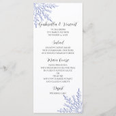 Blue Snowflakes sur White Winter Wedding Menu (Devant)