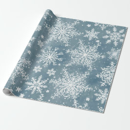 Blue Snowflakes Watercolor Winter Holiday Cadeaupapier
