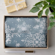Blue Snowflakes Watercolor Winter Holiday