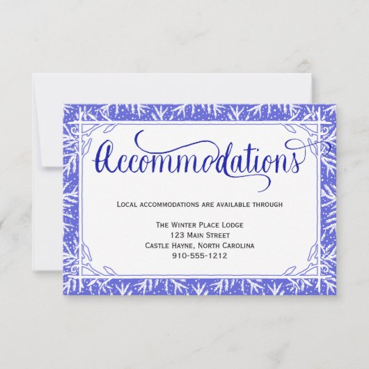 Blue Snowflakes Wedding Accommodations Kaart (Voorkant)
