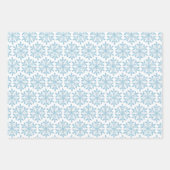 Blue Snowflakes Wrapping Paper Flat Sheet Set van (Voorkant)