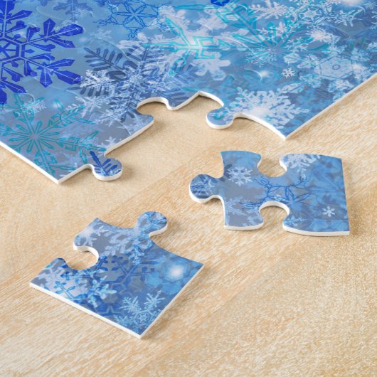 Blue Snowflics Design Jigsaw Puzzle (Côté)