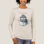 Blue Snowman Christmas Tri-Blend Shirt (Voorkant)