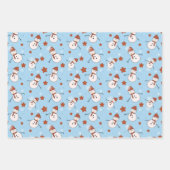 Blue Snowman Christmas Wrapping Paper (Voorkant 2)