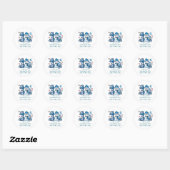 Blue Snowman  First Christmas Ronde Sticker (Vel)
