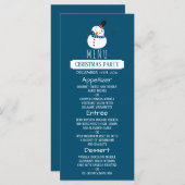 Blue Snowman, Menu de fête de Noël (Devant / Derrière)