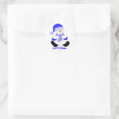 Blue Snowman Ronde Sticker (Tas)