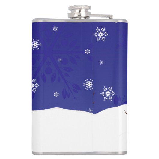 Blue Snowman scène d'hiver Flacon de Noël (Dos)