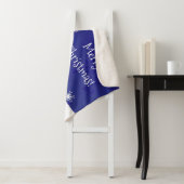 Blue Snowman Winter Scene Kerstmis Sherpa Blanket Sherpa Deken (In situ)