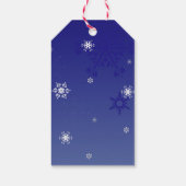 Blue Snowman Winter Scenery kerstcadeauLabel Cadeaulabel (Achterkant)