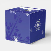 Blue Snowman Winter Scenery-kerstfeestdoos Bedankdoosjes (Achterkant)