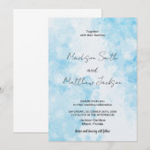 Blue Snows Nuage Mariage Invitations (Devant / Derrière)