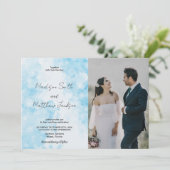 Blue Snows Nuage Mariage Invitations avec photo (Debout devant)
