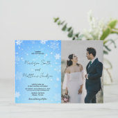Blue Snows Wedding Invitations avec photo (Debout devant)