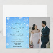 Blue Snows Wedding Invitations avec photo (Devant / Derrière)