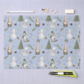 Blue Snowy Forest Kerstmis-patroon Tissuepapier (Craft)