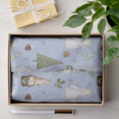Blue Snowy Forest Kerstmis-patroon Tissuepapier (Geschenk)